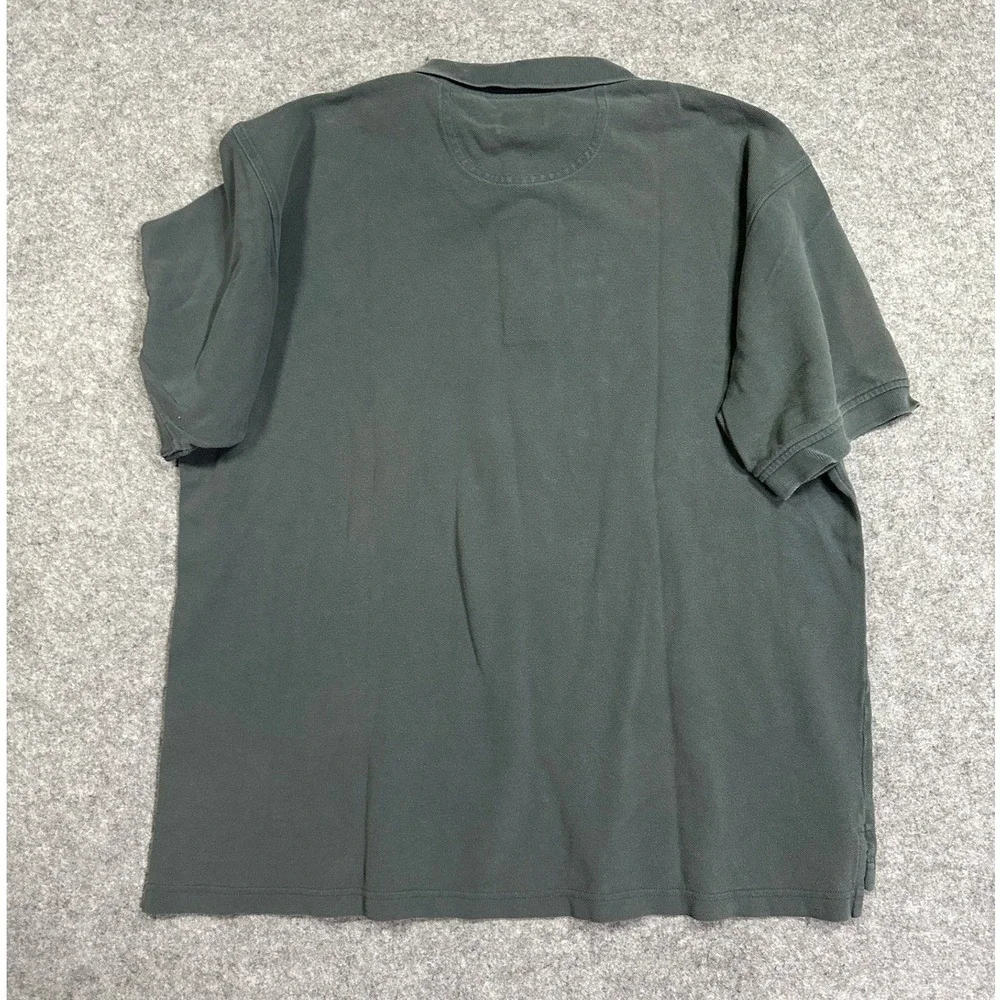 Izod Silk Wash Polo Shirt Men's Large Green 100% Cotton‎ Short Sleeve Pique